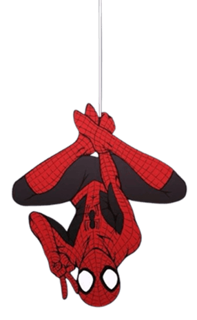 Spider-Man hanging from web